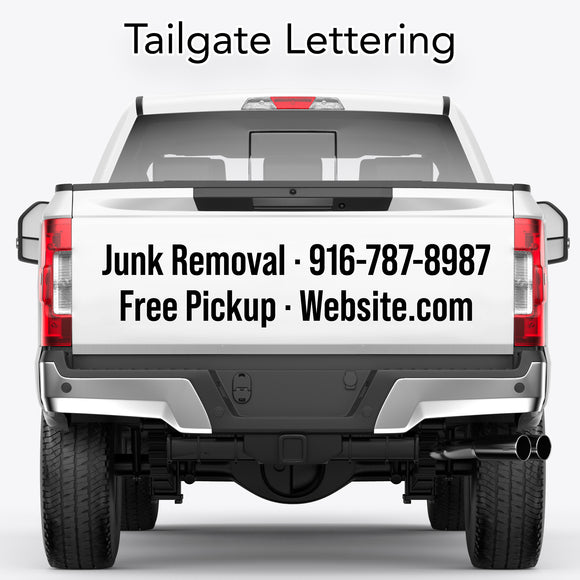 truck tailgate lettering decals for business