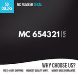 MC Number Truck Decal (Set of 2)