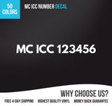 mc icc number decal sticker