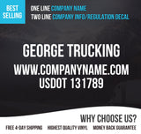 Company Name Decal with website & usdot
