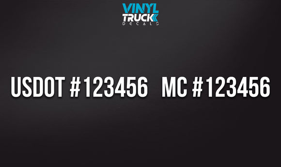 usdot & mc number decal lettering
