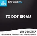 tx dot number decal