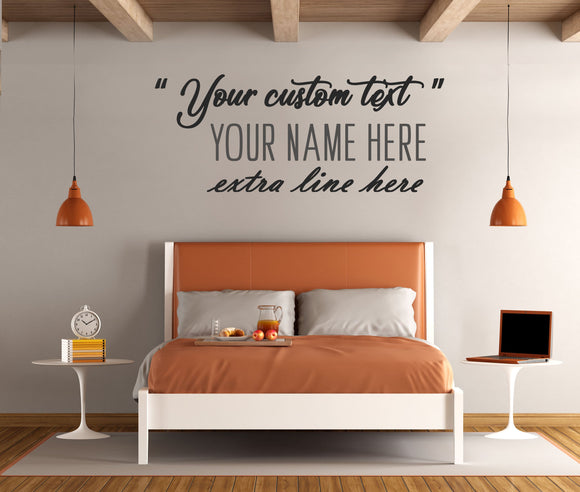 Custom Bedroom Art | Removable Vinyl Wall Decal | Home Decor