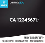 CA Number Truck Decal (Set of 2)