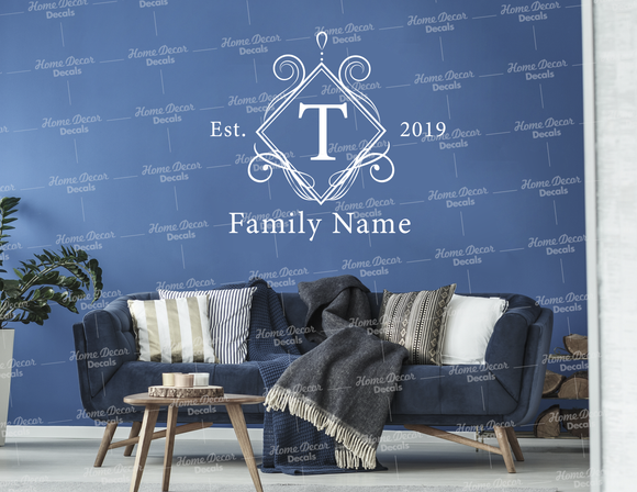 Custom Family Name Living Room Wall Decal