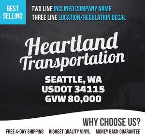 company name, location, usdot, gvw truck decal