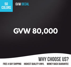gvw number decal sticker