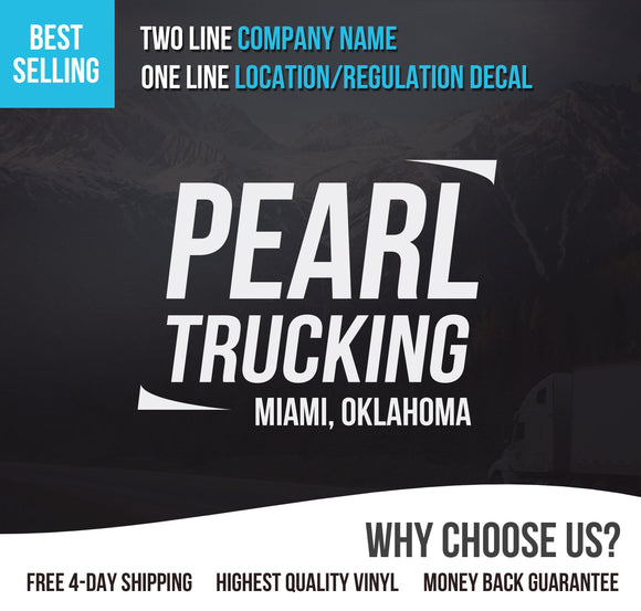 Company Name Truck Decal with location