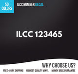 ilcc number decal sticker