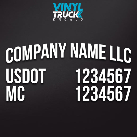 arched company name usdot mc decal sticker