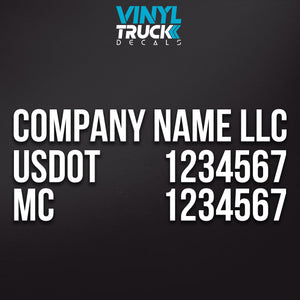 company name, usdot, mc truck decal sticker