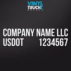 Company Name with USDOT Number Decal Sticker (Set of 2)