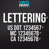 Vinyl Lettering usdot mc ca number decal sticker