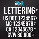 vinyl lettering company name usdot mc ca gvw decal sticker