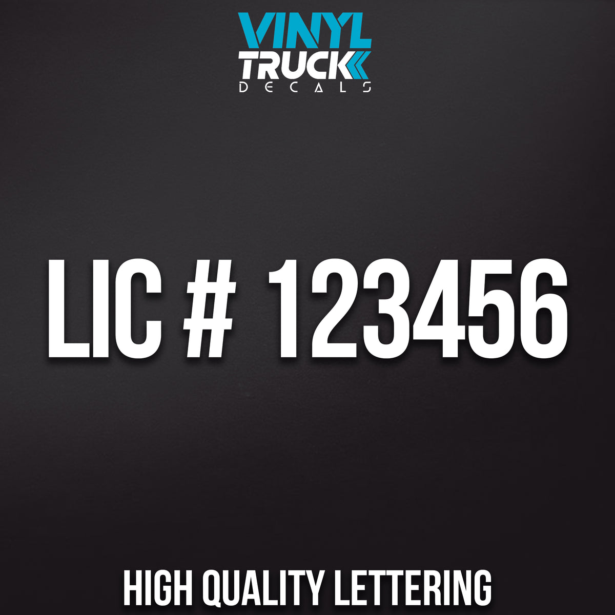 LIC # Number Vinyl Decal (Set of 2) – VINYL TRUCK DECALS