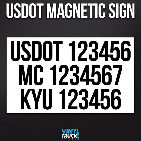 usdot mc kyu magnetic sign