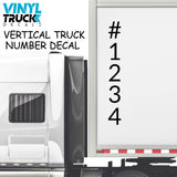 vertical truck number decal