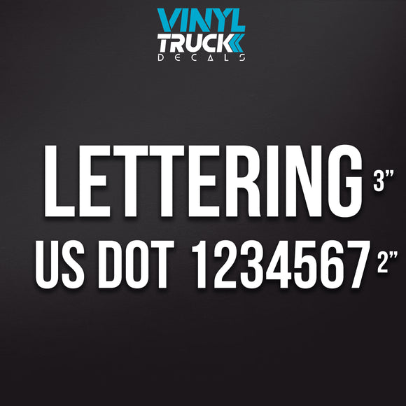vinyl lettering company name with usdot decal