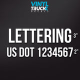 vinyl lettering company name with usdot decal