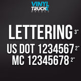 lettering company name with usdot & mc decal sticker